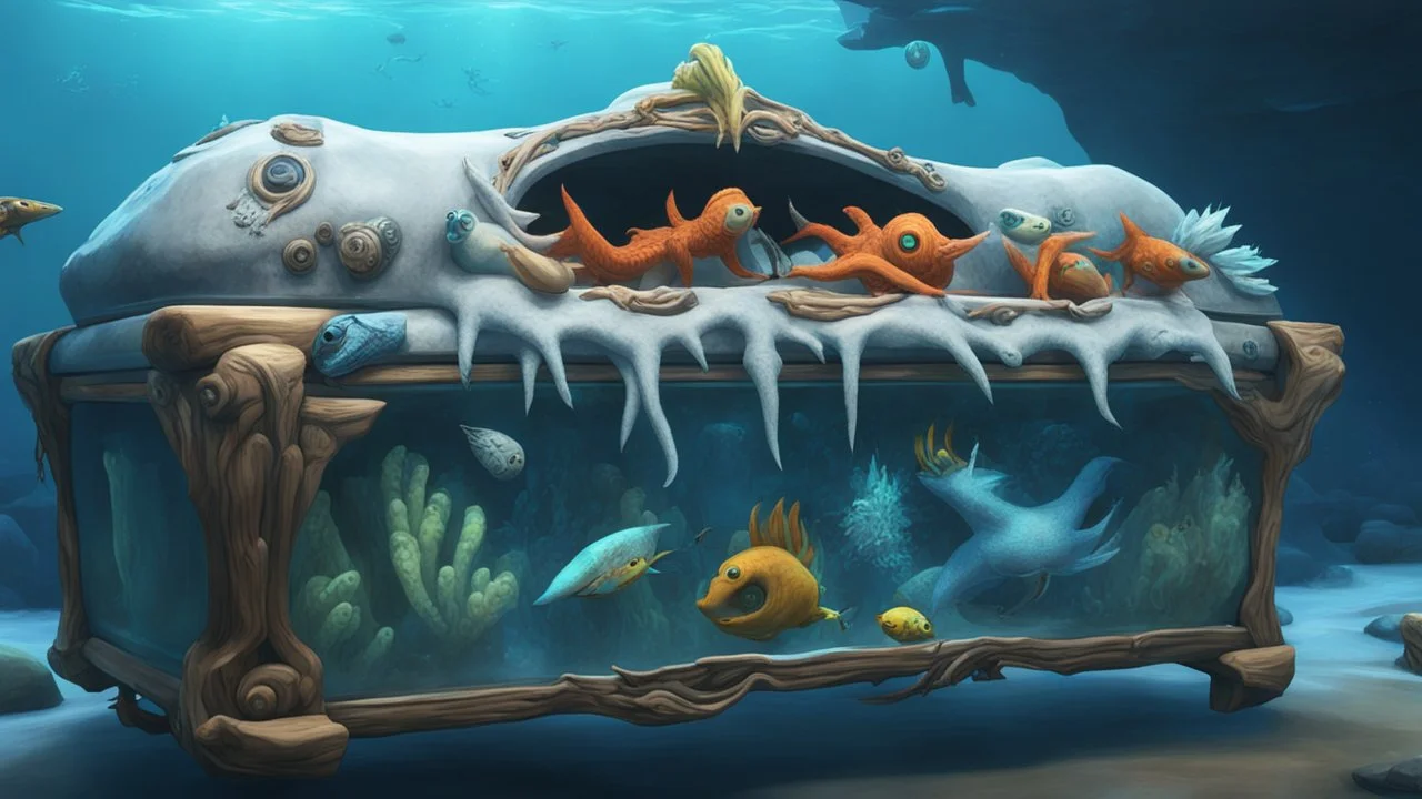 subnautica below zero, casket with a creatures from subnautica