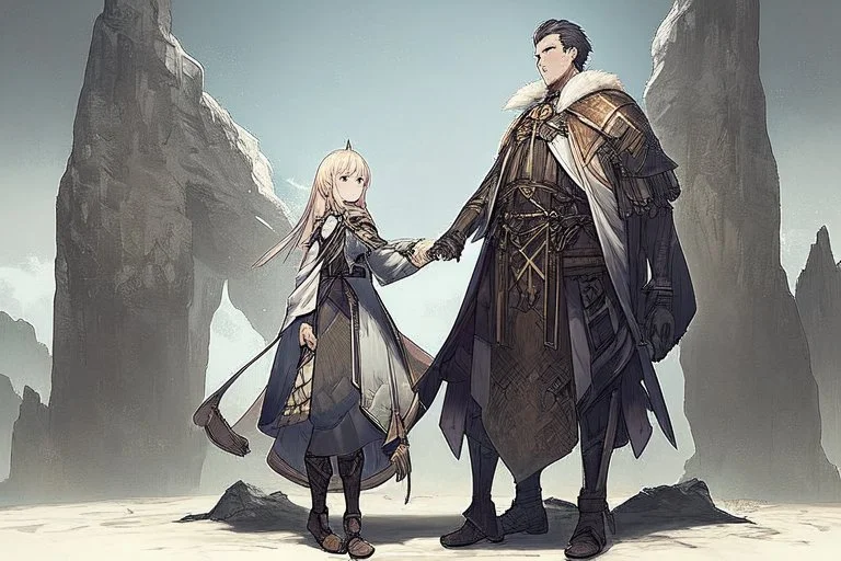 Only one guy and a girl are standing on the edge of a cliff and holding hands