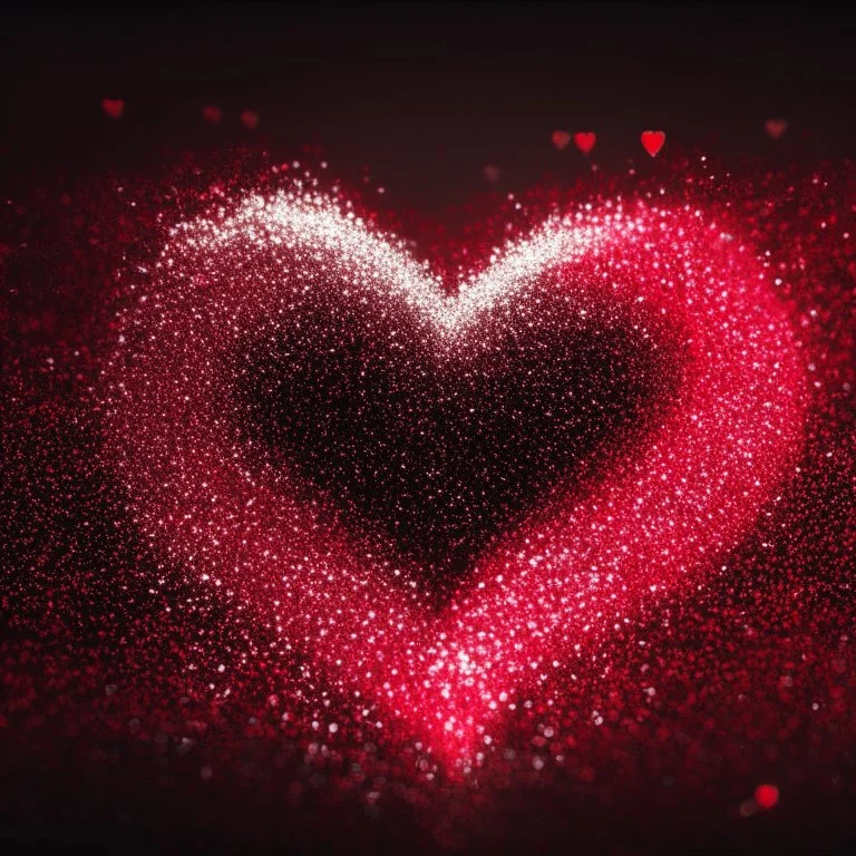 motion blur red glitter electric heart