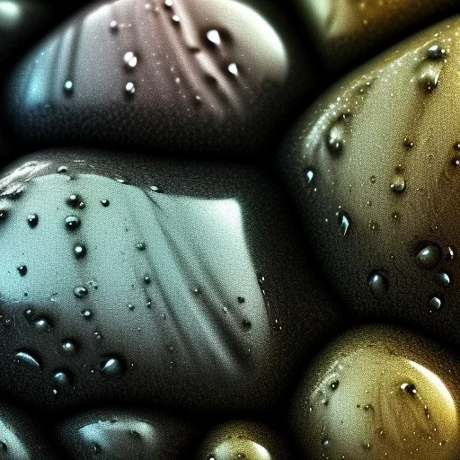 raindrops on a rock, close up view, photo quality