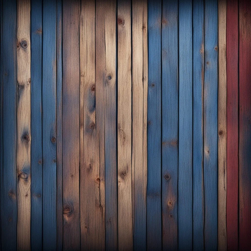 Hyper Realistic navy-blue & maroon multicolor grungy rustic wooden plank texture with vignette effect