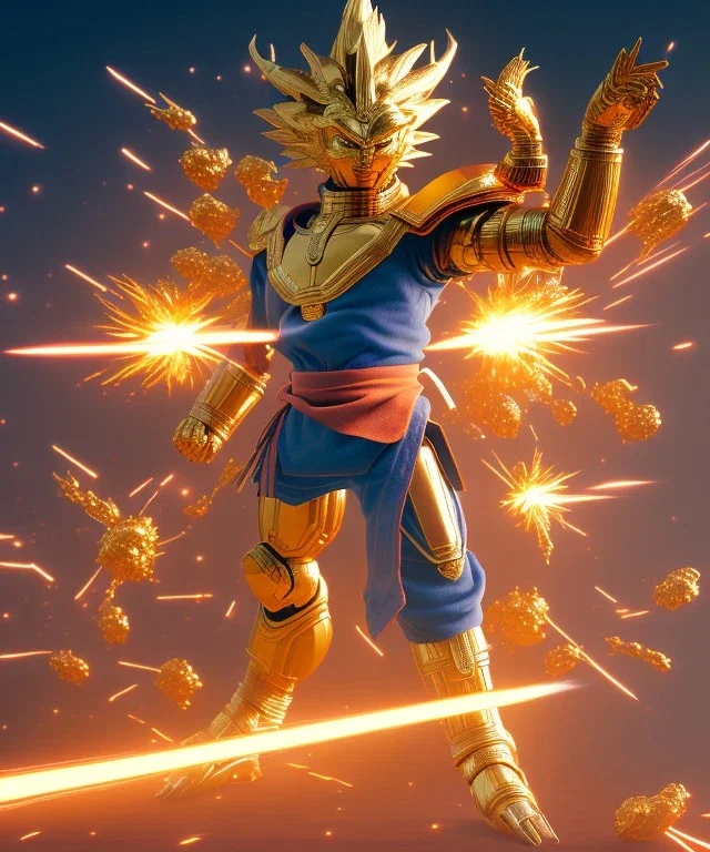 Goku, metal golden armor, defined muscles, shirtless, soft light atmosphere, light effect，vaporwave colorful, concept art, smooth, extremely sharp detail, finely tuned detail, ultra high definition, 8 k, unreal engine 5, ultra sharp focus