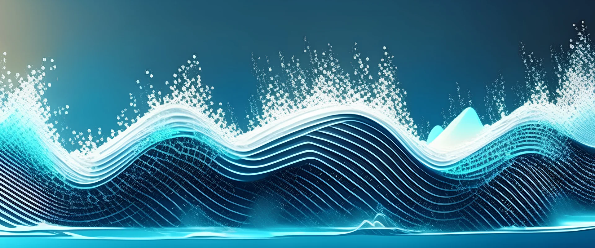 Digitally generated image of abstract wave. Concept of fintech technology, new banking and cloud technology. Clean design.