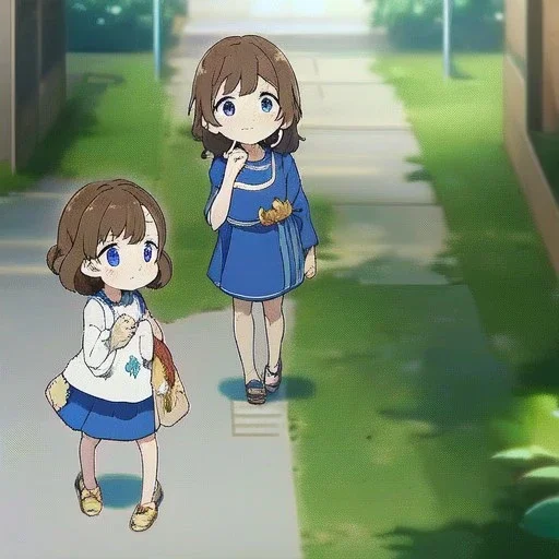 Clear focus, High resolution, Cute Child, Adorable, Anime screencap, transformation, long flowy brown hair, blue eyes