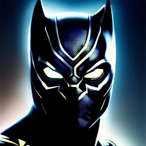 Ultra detailed fullbody Portrait in oil on canvas of Batman fusions black panther ,intense stare,extremely detailed digital painting, extremely detailed face,crystal clear Big eyes, mystical colors ,perfectly centered image, perfect composition, rim light, beautiful lighting,masterpiece,8k, stunning scene, raytracing, anatomically correct, in the style of robert e howard and Ken Kelley and Ohrai Noriyoshi and Simon Bisley and tomzj1