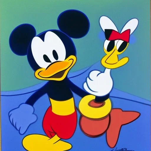 donald duck and mickey mouse by picasso