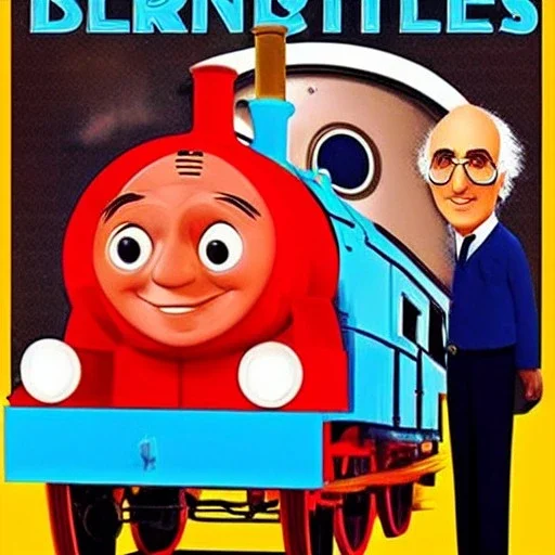 Larry David as Thomas the Tank Engine in a Saturday Night Fever dream movie poster