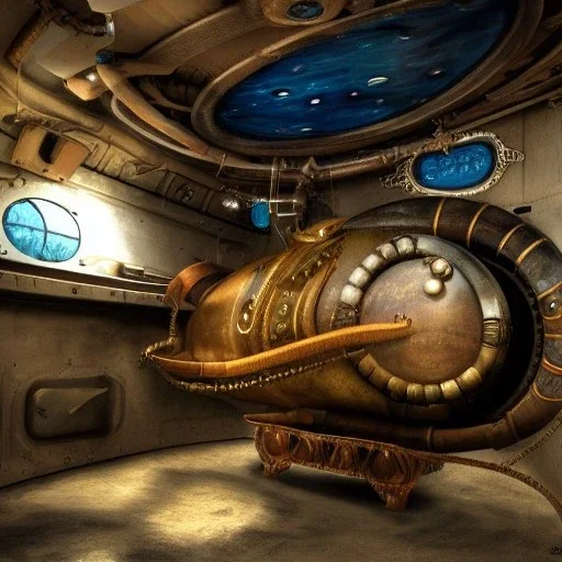 nautilus submarine in steampunk world