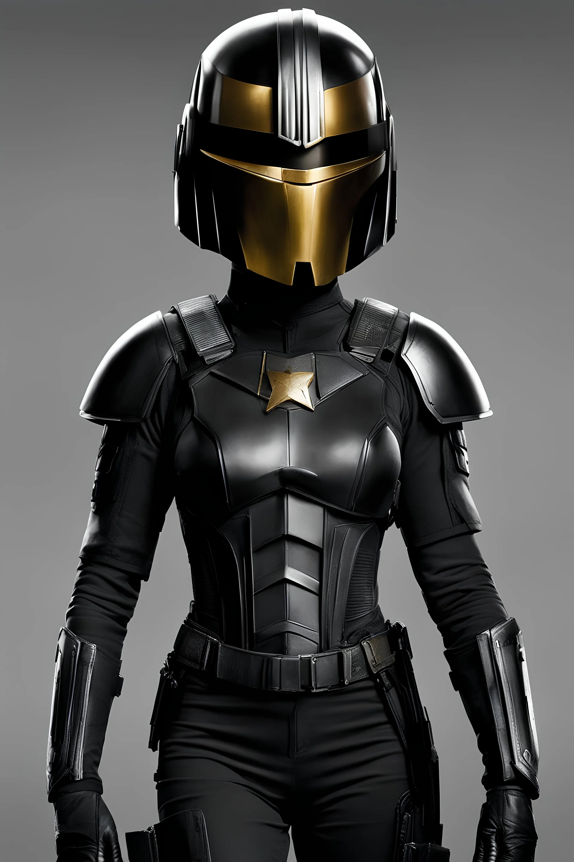 [Dredd's helmet] News of her arrival spread like wildfire, sparking curiosity and speculation among the citizens. Who was this mysterious figure? And what made Halle Berry worthy of standing alongside the legendary Judge Dredd? Berry's presence in the uniform represented more than just a passing of the torch. It symbolized the evolution of justice, a testament to inclusivity and the breaking down of barriers. Her arrival shattered preconceptions, reminding the people of Mega-City One that