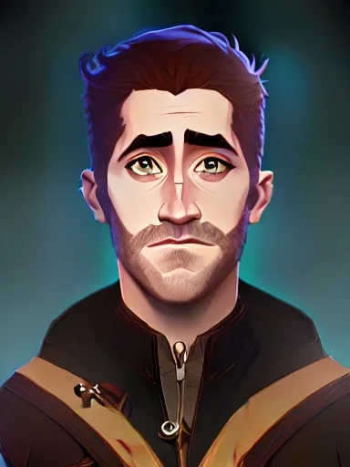 Portrait of a 30 year old strange gay wizard like Jake Gyllenhaal