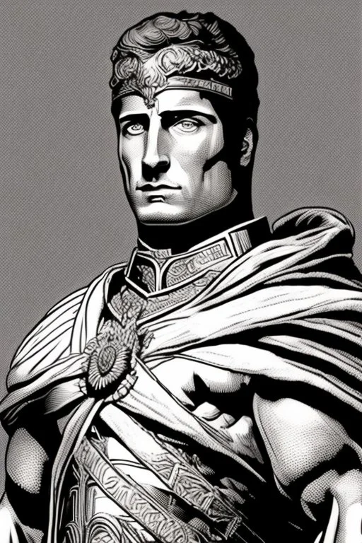 julius cesar portrait in comics style