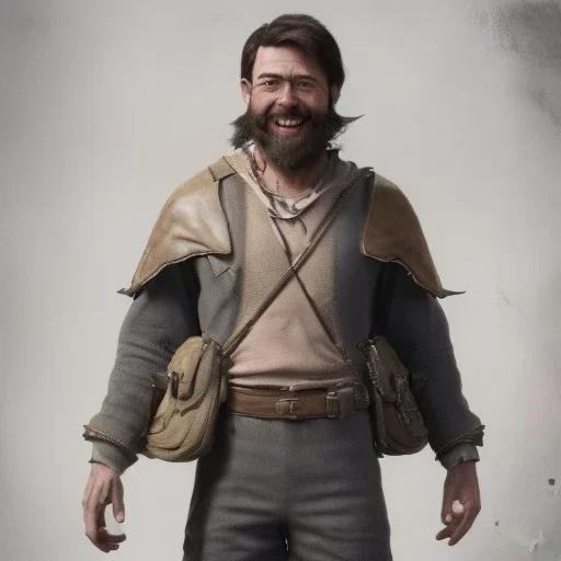 happy male adventurer, fantasy