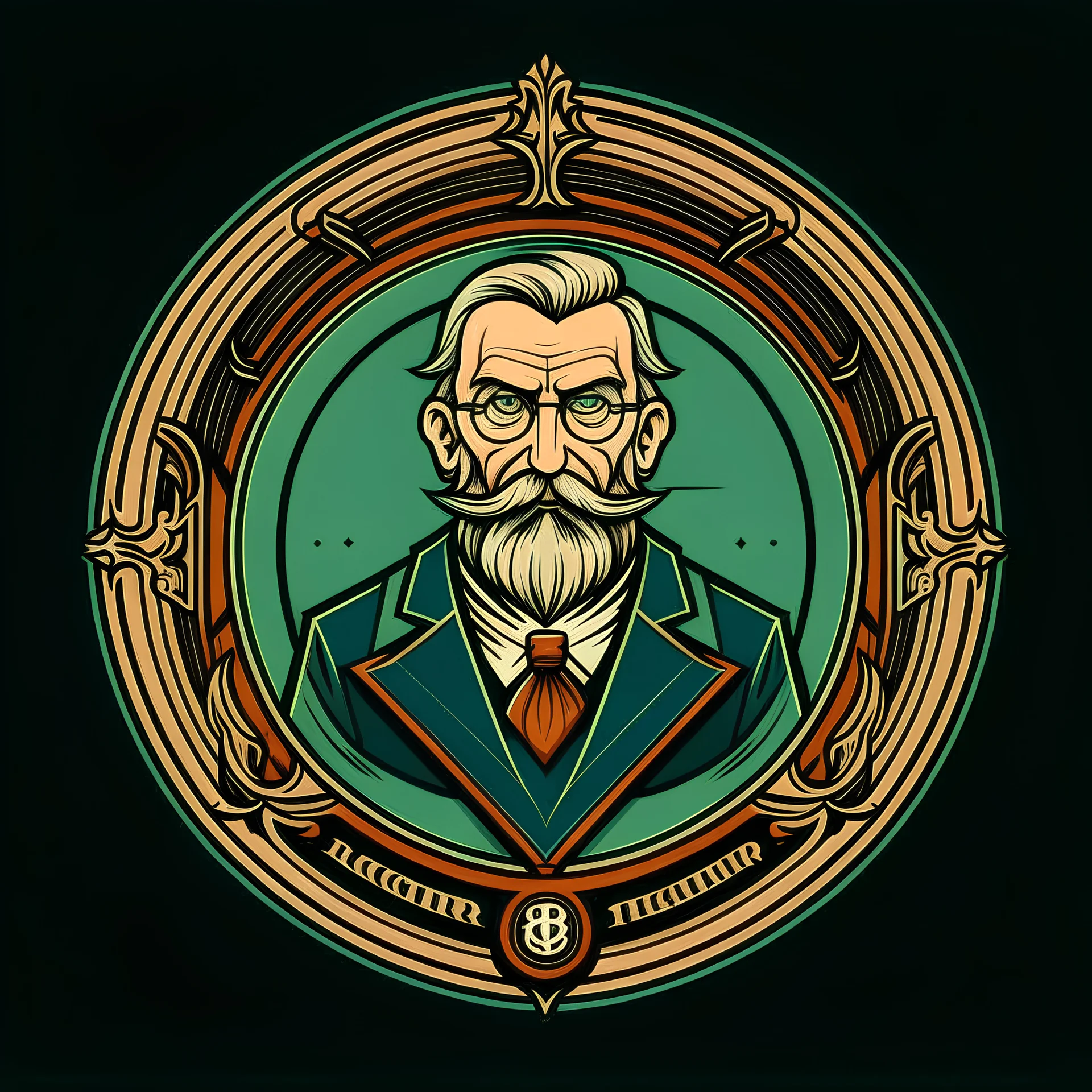 professor balthazar in a style of logo