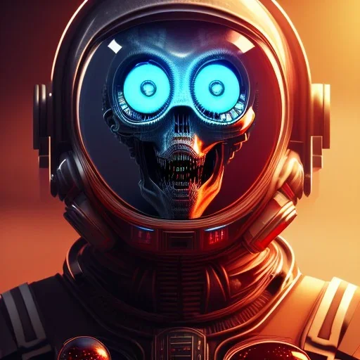 Highly detailed stunning image of undead zombie astronaut with iridescent blood red space suit,missing helmet face shield, dark fantasy, ghost in a shell, horror, haunting,scary intricate details, cinematic, 8k, ultrarealistic, unreal engine,