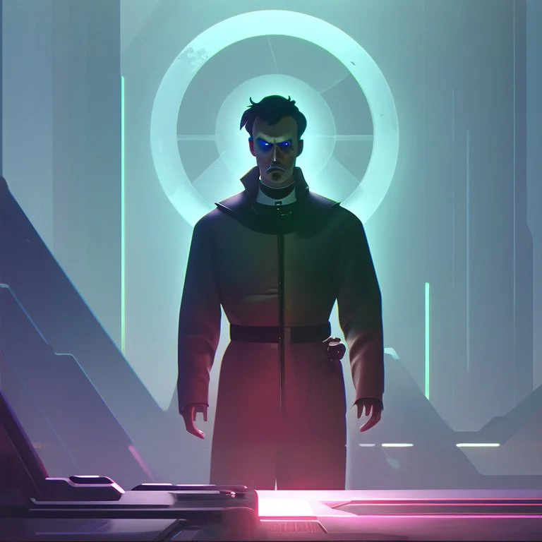 Futuristic, cyberpunk, Friedrich Nietzsche,