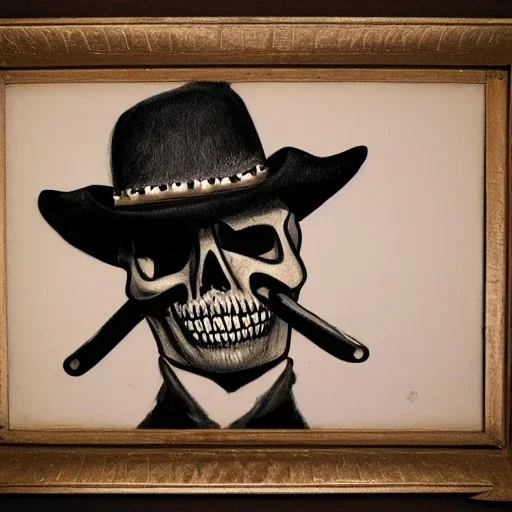 Skull cowboy with mask