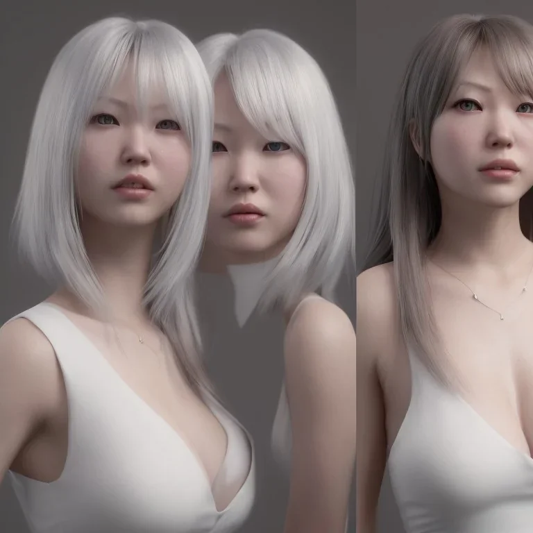 portrait only hitomi tanaka, dress white, 8k, highly realistic, octane render,