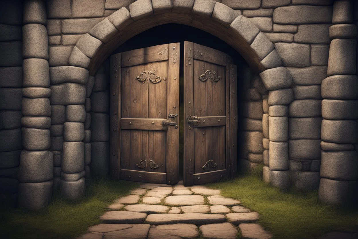 fantasy medieval open door