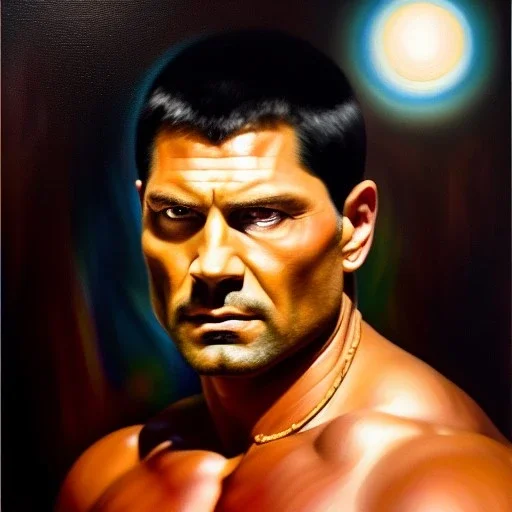 Ultra detailed fullbody Portrait in oil on canvas of Spartacus, extremely detailed digital painting, extremely detailed face,crystal clear Big Glowing eyes, mystical colors ,perfectly centered image, perfect composition, rim light, beautiful lighting, 8k, stunning scene, raytracing, anatomically correct, in the style of robert e howard and Ken Kelley and Ohrai Noriyoshi and Simon Bisley and tomzj1