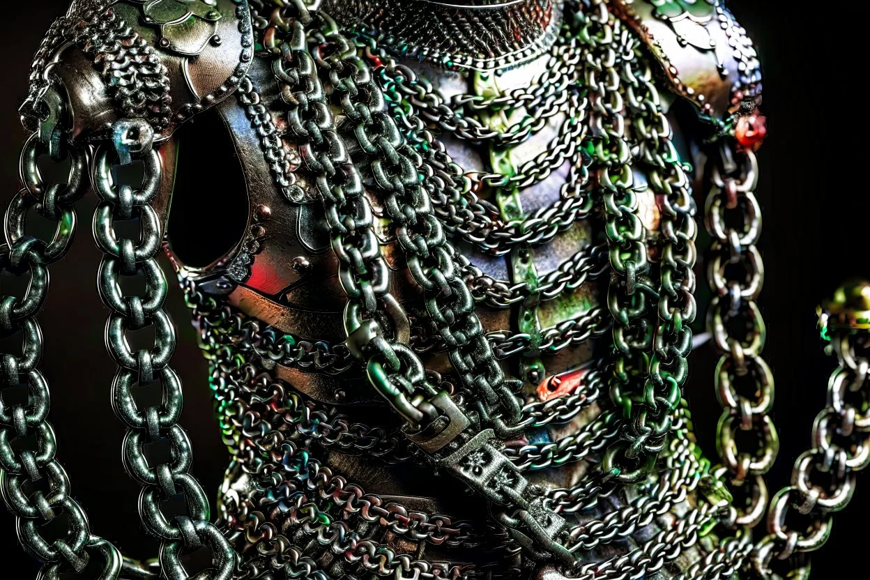 england medieval armour chains design front on shot