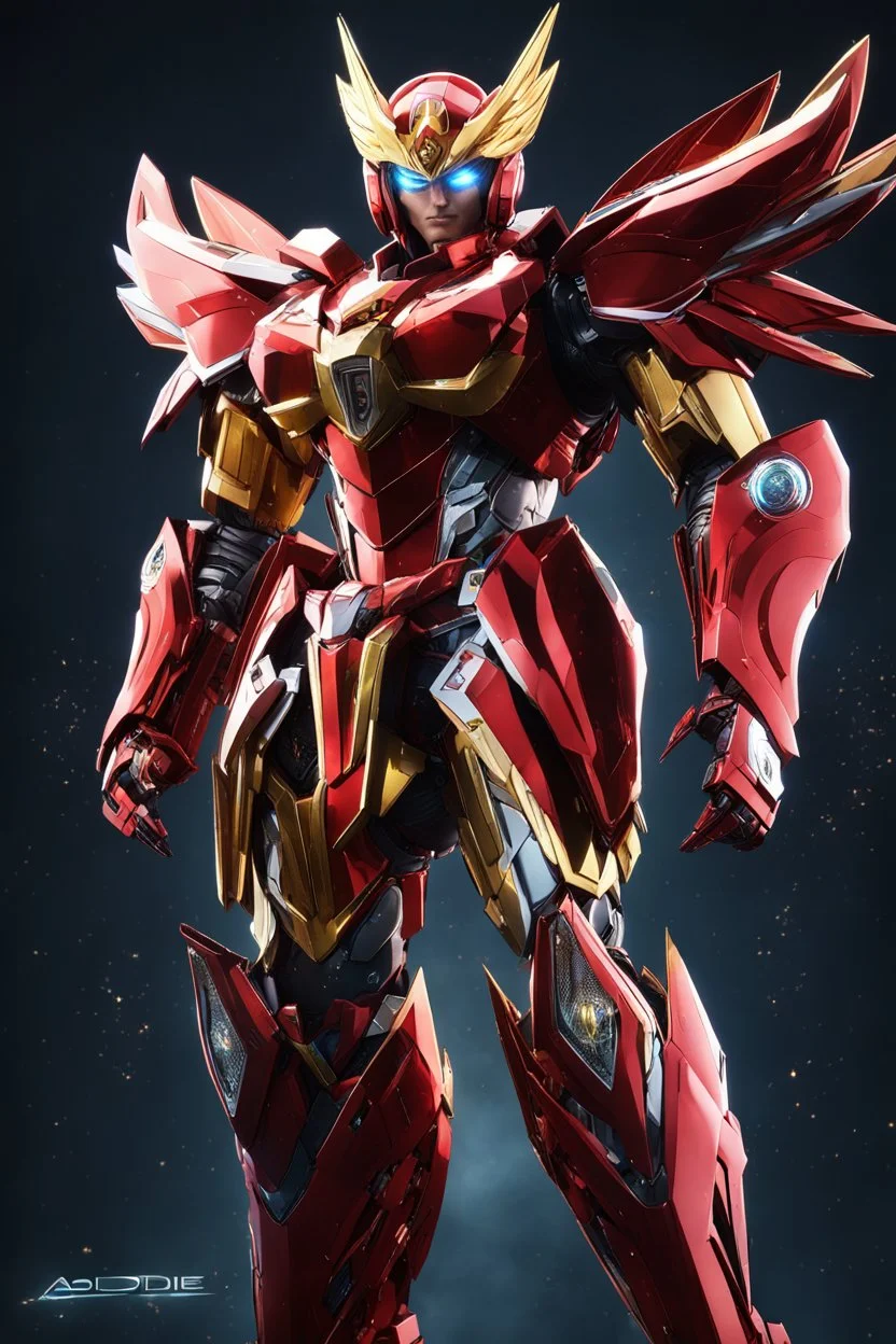 Saint seiya in a robot transformer, super suit with spikes on his arms and shoulders, explode, hdr, (intricate details, hyperdetailed:1.16), piercing look, cinematic, intense, cinematic composition, cinematic lighting, color grading, focused, (dark background:1.1) by. Addie digi