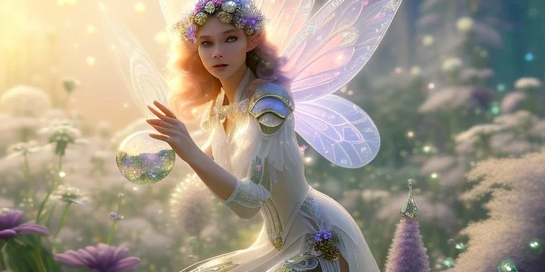 crystal subtle flower in a galactic ambiance beautiful fairy, transparent, delicate colors, in the foreground, full of details, smooth，soft light atmosphere, light effect，vaporwave colorful, concept art, smooth, extremely sharp detail, finely tuned detail, ultra high definition, 8 k, unreal engine 5, ultra sharp focus