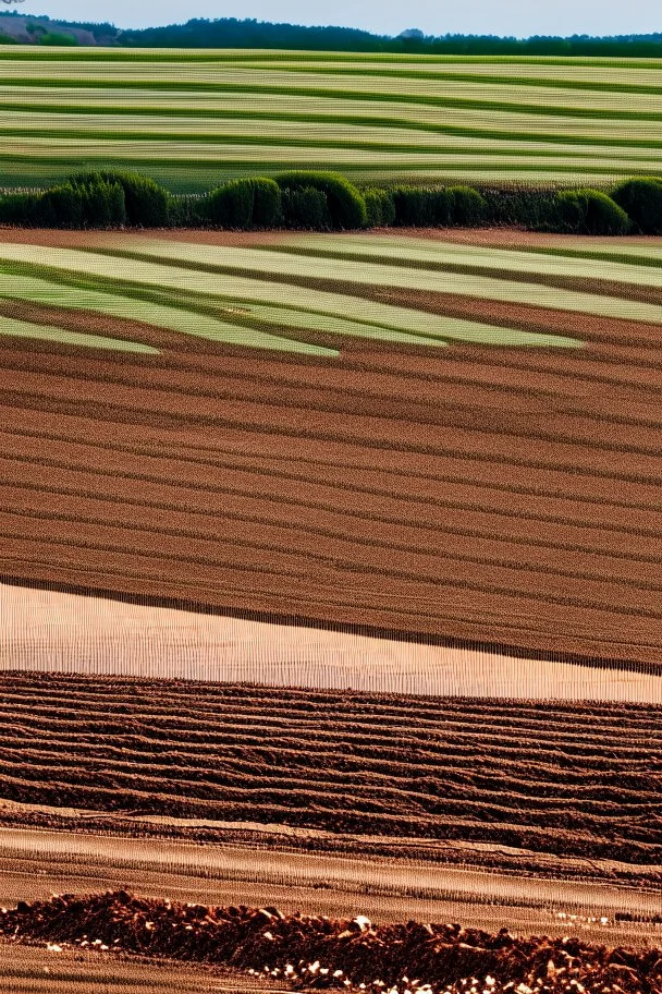 A side view of a ploughed land