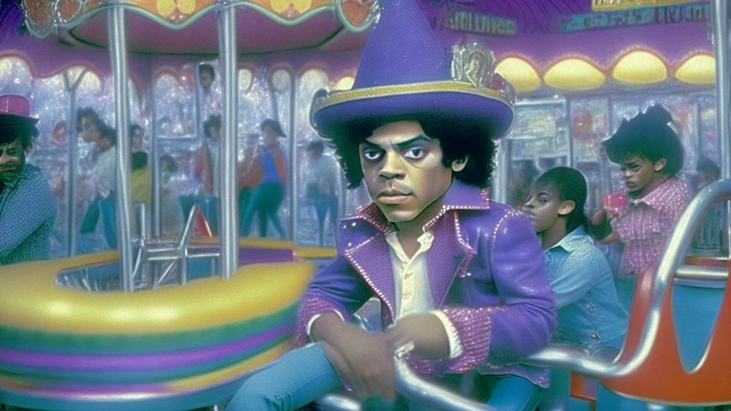 michael jackson as adult at chuck e cheese riding the very small kiddie carousel