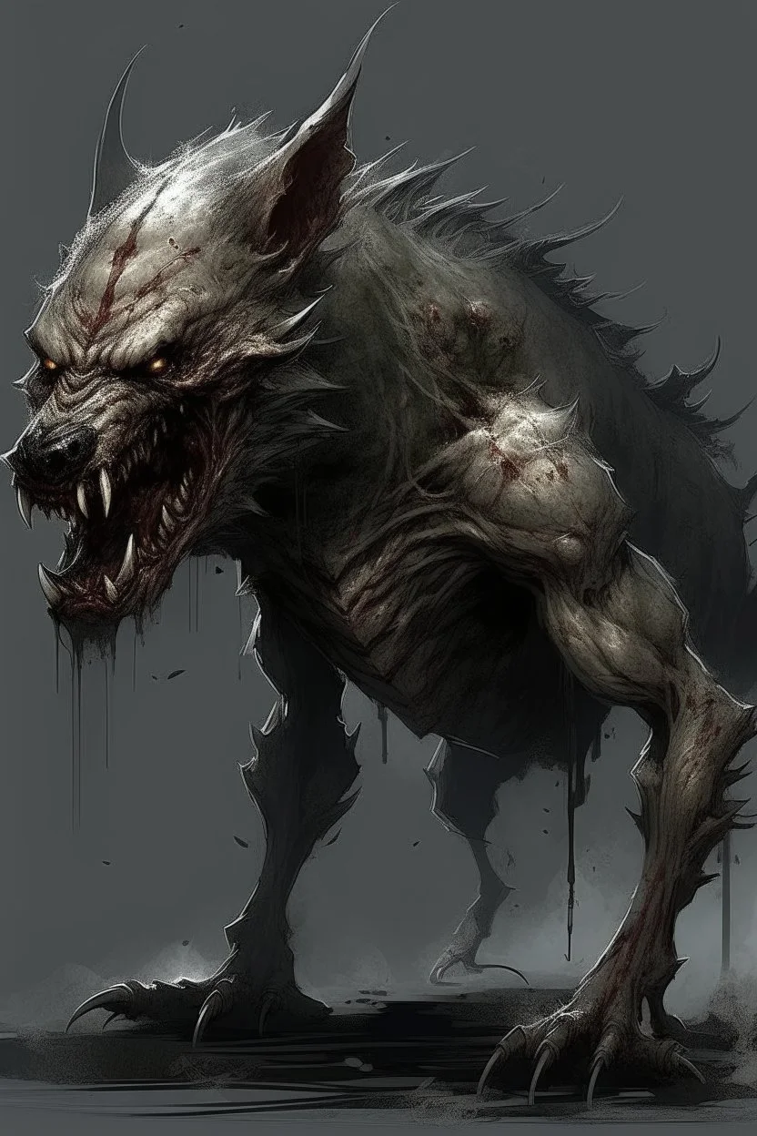 wolf monster creature bloody corruption