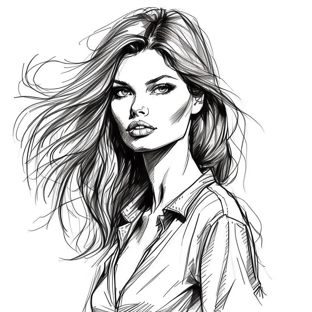 Drawing sketches Supermodel
