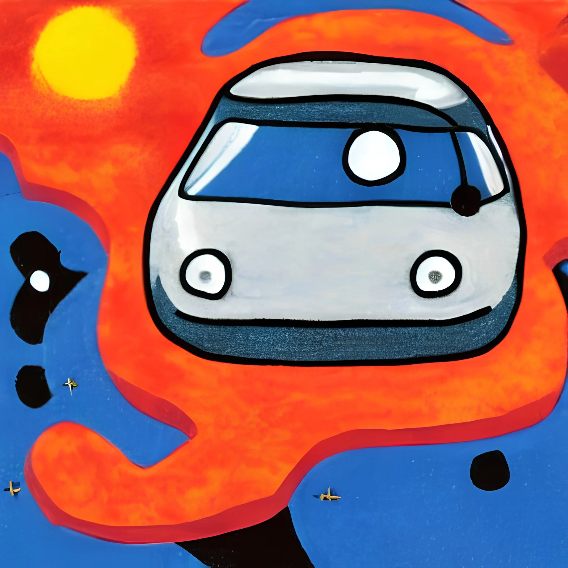 space car traffic in miro style