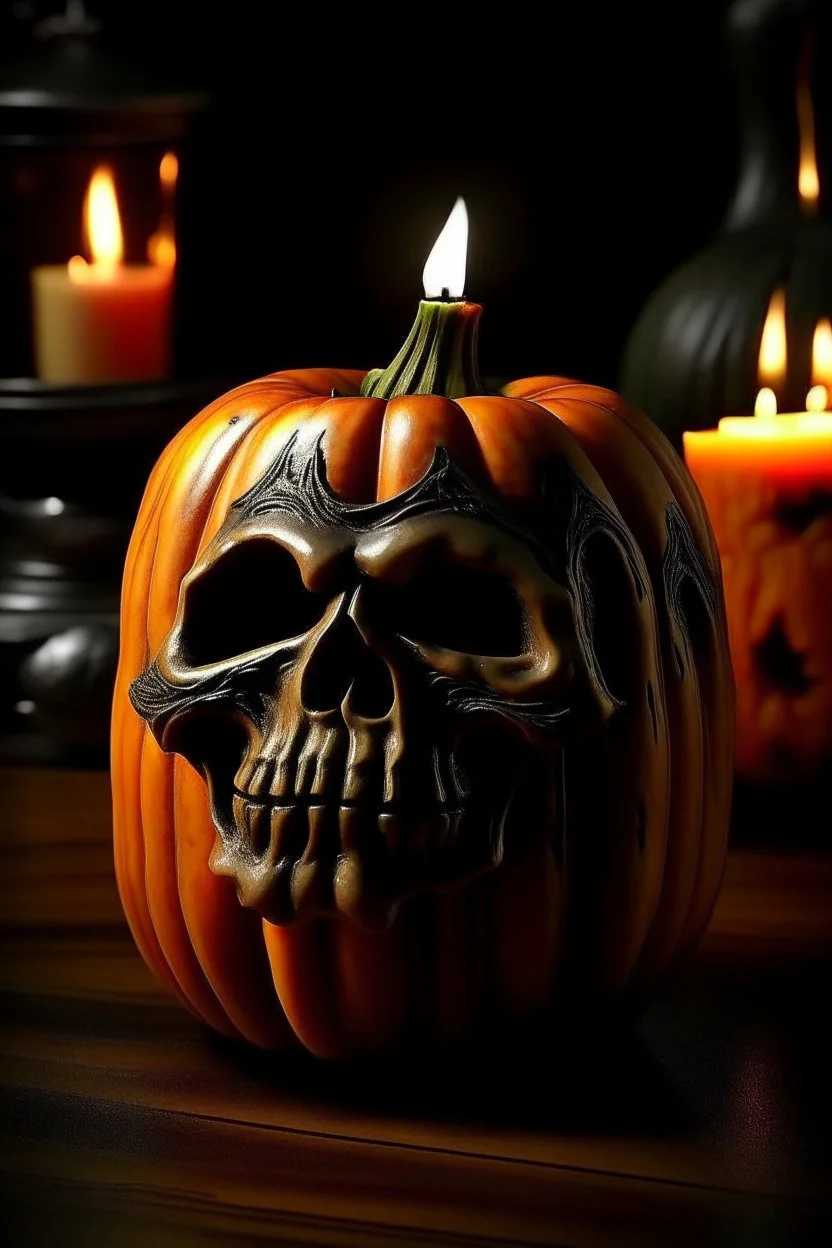 Grim ripper pumpkin candle, Halloween