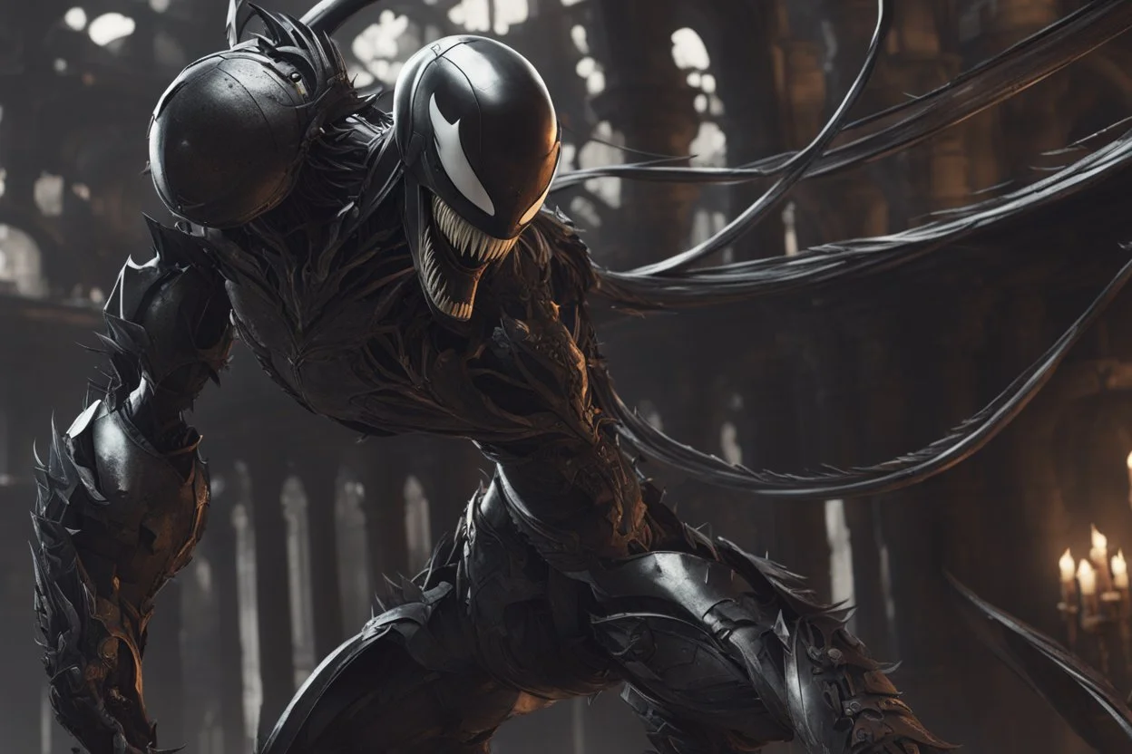 Venom machine in 8k nier automata artstyle, halloween them, , close picture, fantasy world, intricate details, highly detailed, high details, detailed portrait, masterpiece,ultra detailed, ultra quality
