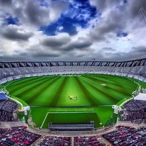 Cricket stadium and an angel's wings