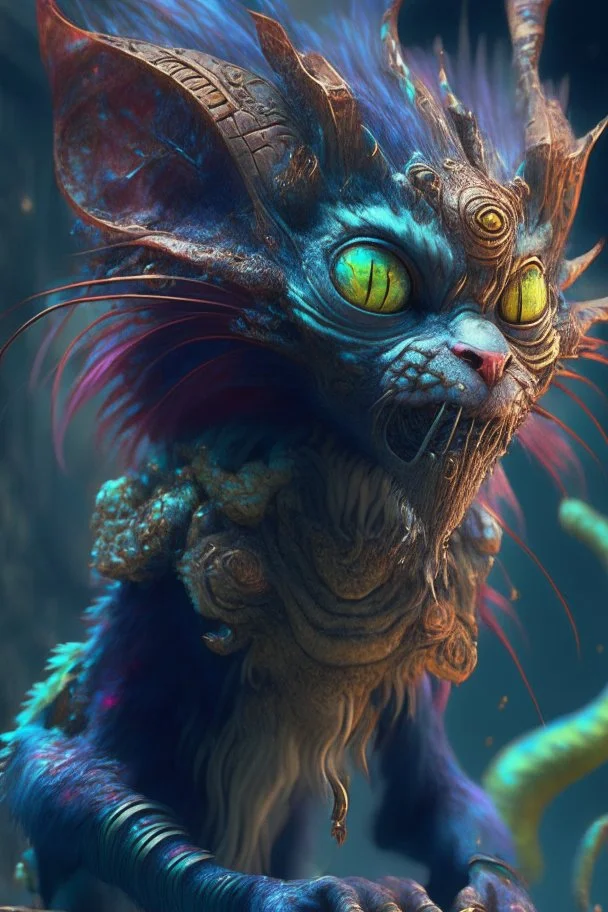 Cat monkey dragon Critter alien,FHD, detailed matte painting, deep color, fantastical, intricate detail, splash screen, complementary colors, fantasy concept art, 32k resolution trending on Artstation Unreal Engine 5