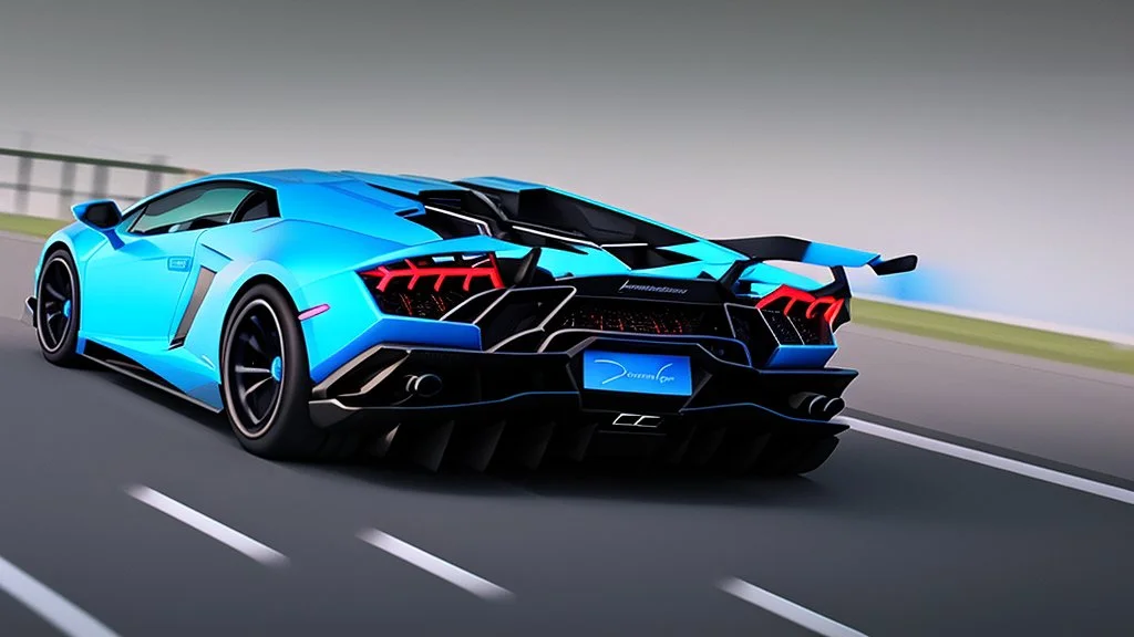 Lamborghini As Bugatti Full Tuned , 4k, photorealistic, Cinematic, rear view
