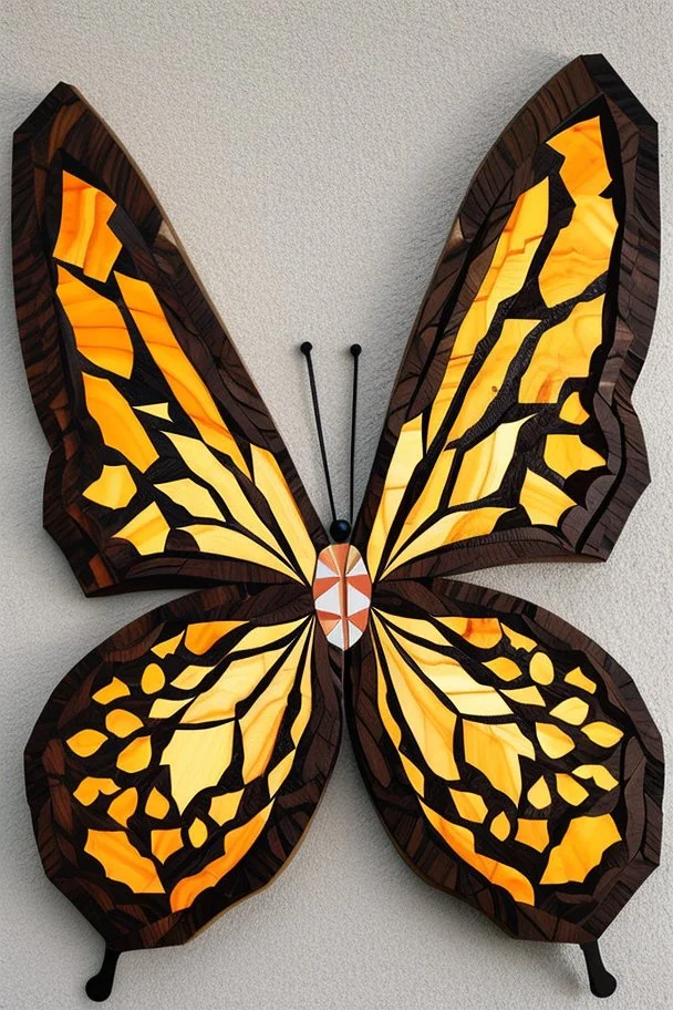 very beautiful butterfly wood mosaic