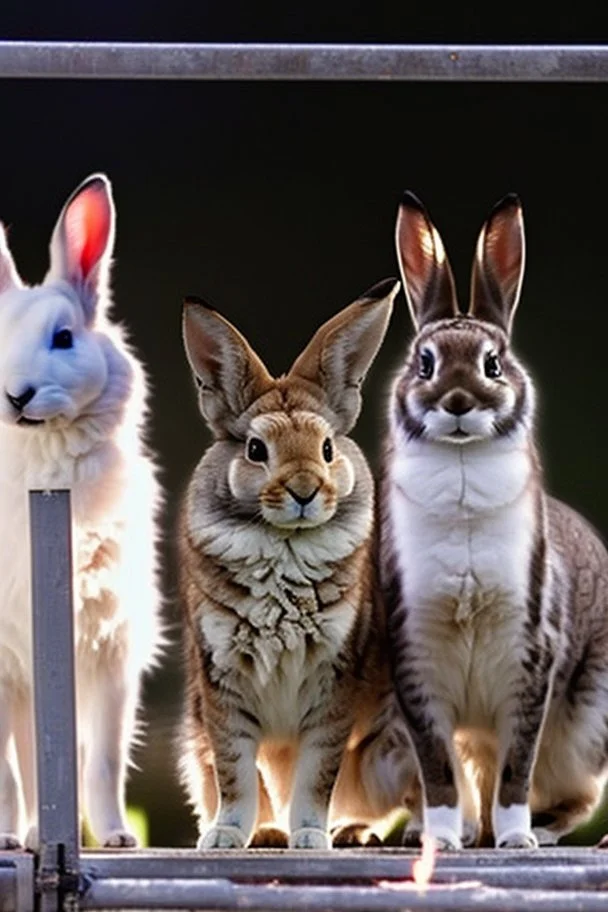half human::20 borabbit::5 combined within one animal::30", super realistic, old grainy photo of real animal that is wild and angry to be on stage with new altered "other humans"