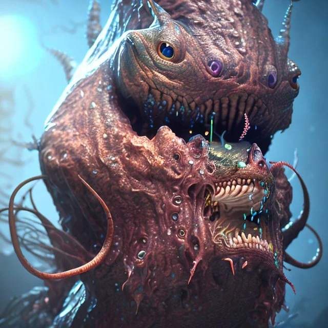 fluid ink angler fish creature, unreal engine 5, 8k resolution, photorealistic, ultra detailed