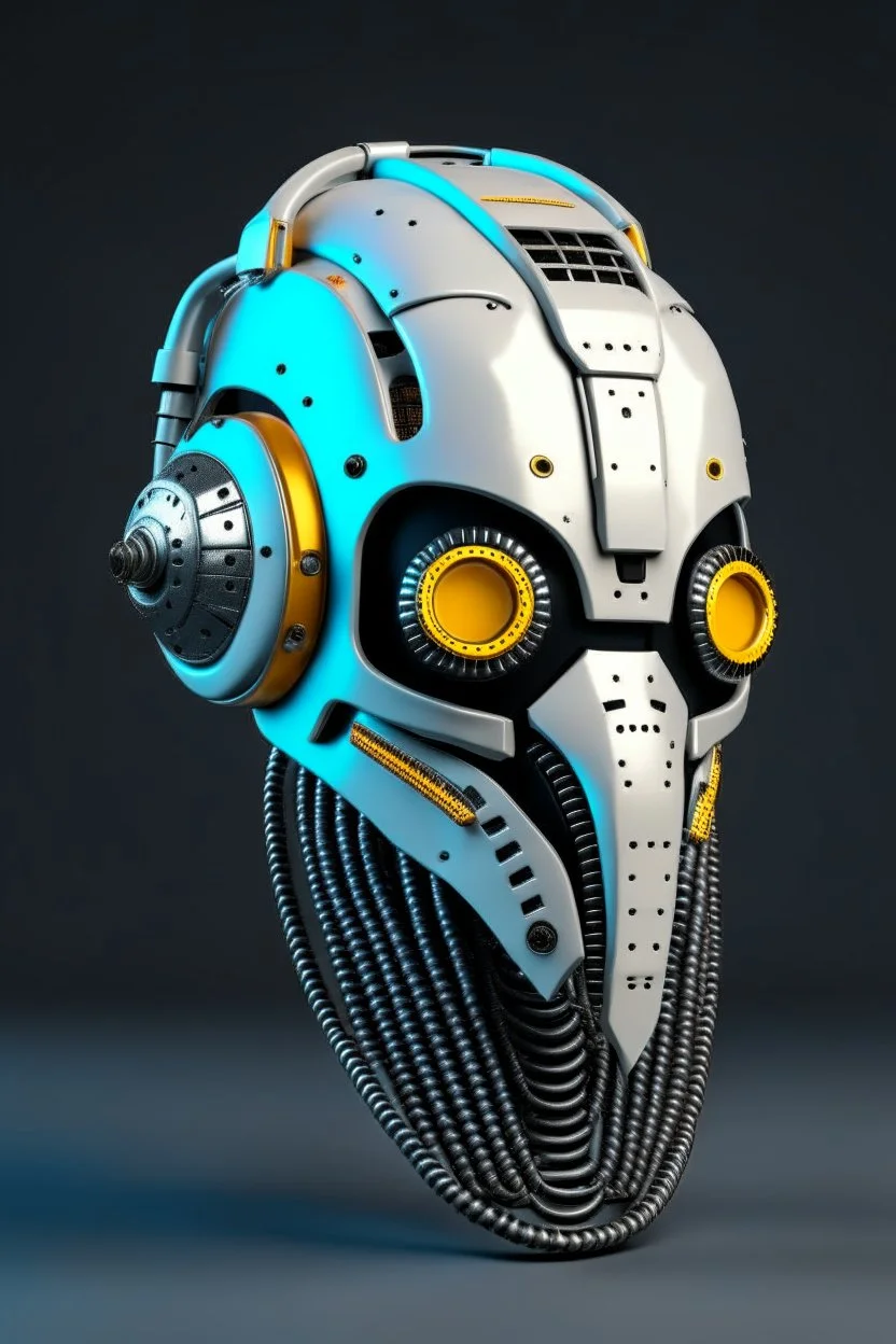 CHICKEN robot mask, sci-fi, cyberpunk, full body, ultra realistic, virtual reality, CLEAN PLAIN BACKGROUND, Aspect Ratios: 9:16