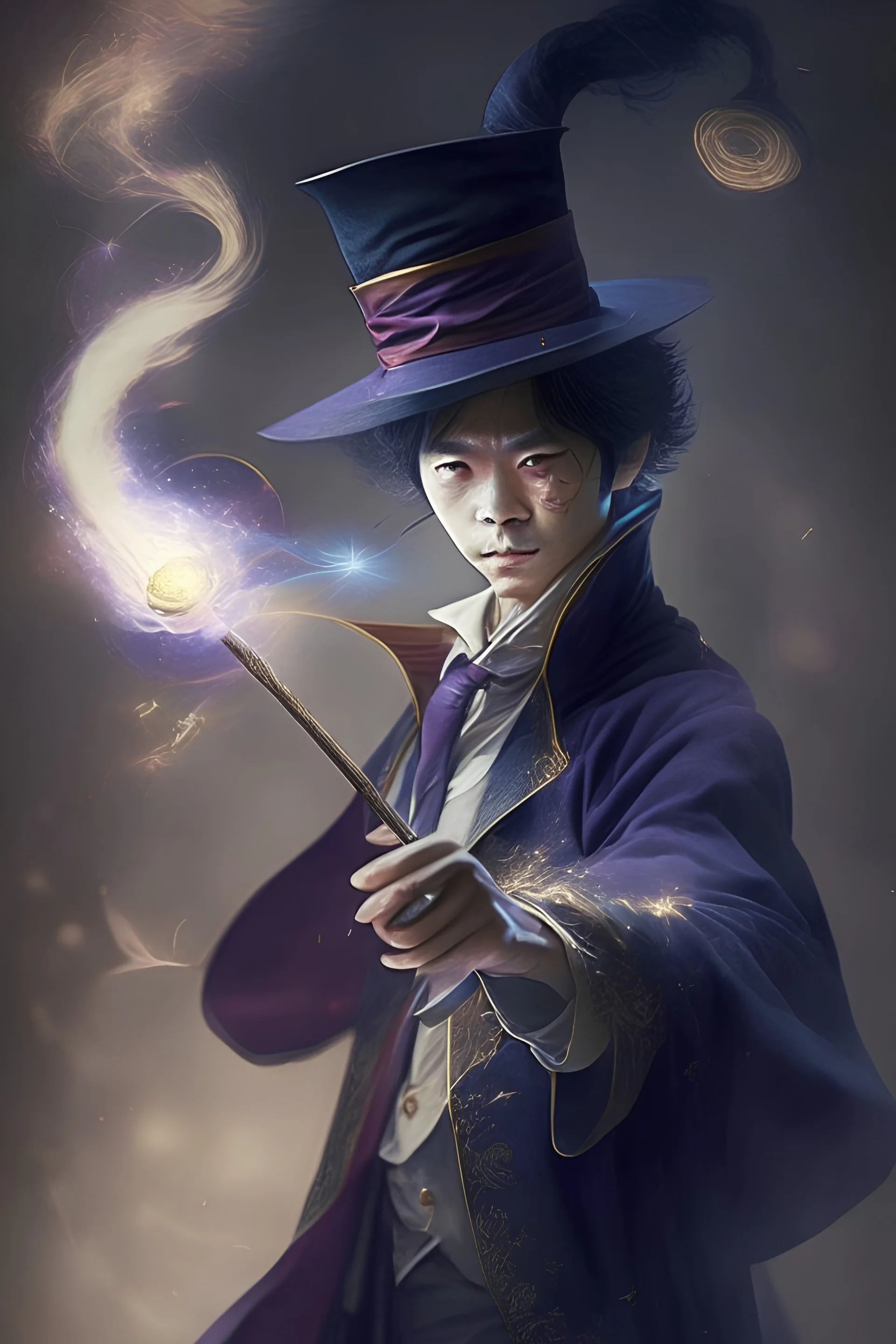 japanese high quality real picture style character who are the magician with the huge wand