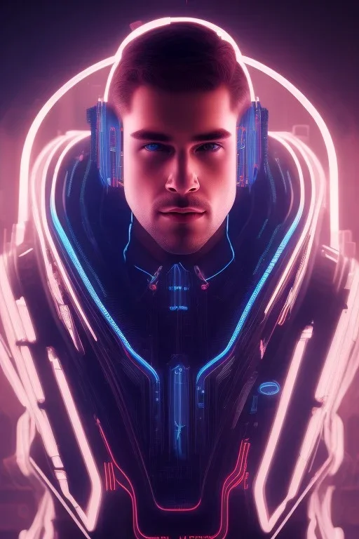 cyberpunk, head, men, portrai, tron