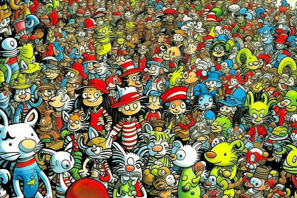 where's Wally type of image but istead of Wally it's a cat.