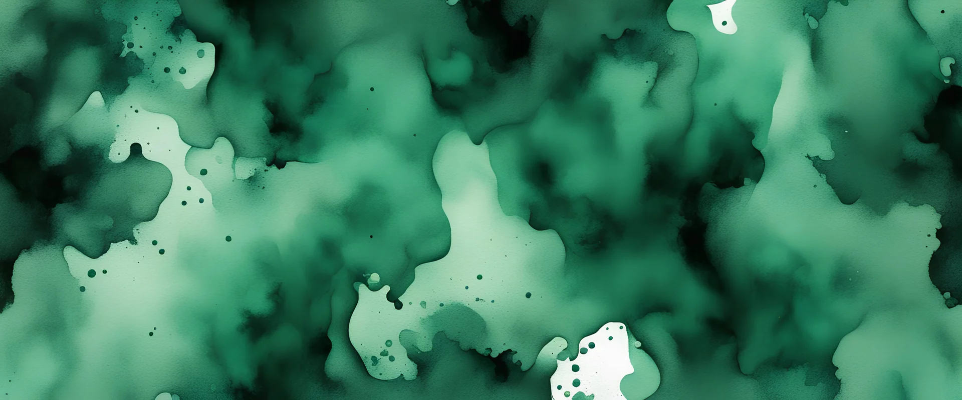 Black emerald jade green abstract pattern watercolor background. Stain splash rough daub grain grunge. Dark shades. Water liquid fluid. Design. Template.