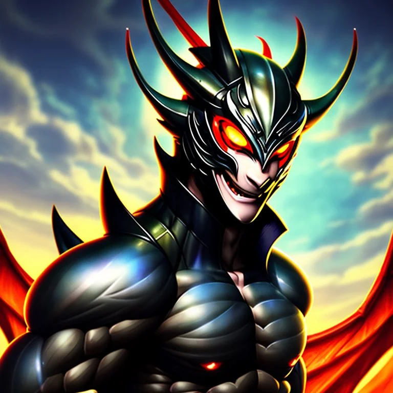 Full body Dragon man with dragon mask over his eyes and forehead, anime cool art, 12k, 3d, full head, full body