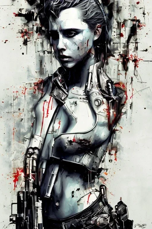 Danish singer MØ face,Abstract Yoji Shinkawa,cyberpunk,