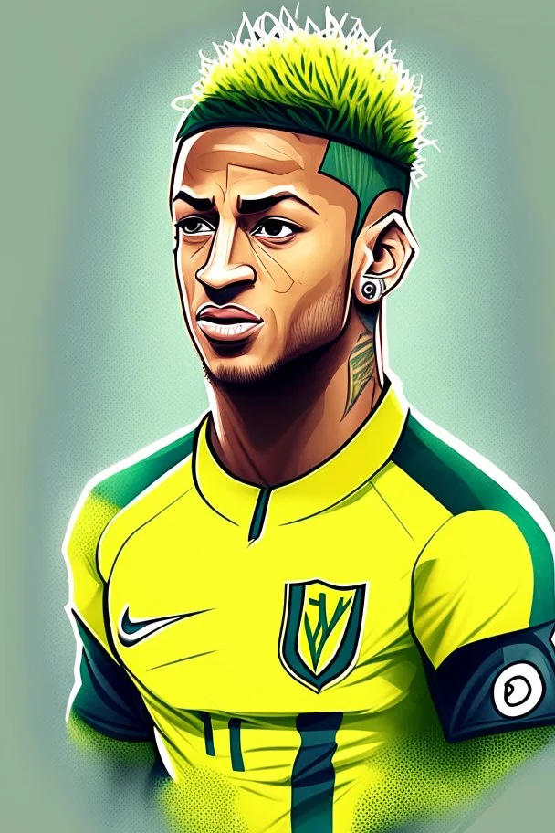 cartoon Neymar Brazilian football player