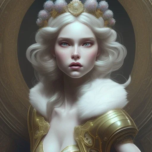 hyper 16K detailed picture, gorgeous snow white princess with and feathers, . Full length portrait, 16k concept art by Greg Rutkowski, Artgerm, WLOP, Alphonse Mucha, dynamic lighting, hyper detail, intricately detailed art, Artstation process color trends, Unreal Engine 5 volumetric lighting.