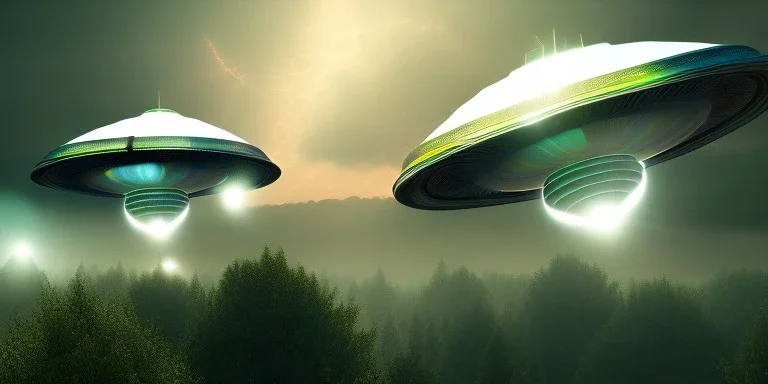 extra-terrestrial, 8K, photo realistic, highly detailed, lught ufo, light colors