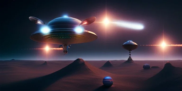 extra-terrestrial, 8K, photo realistic, highly detailed, lught ufo, light colors